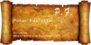 Potor Füzike névjegykártya